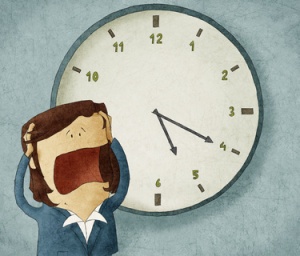 Illustration of a businesswoman worried out of time